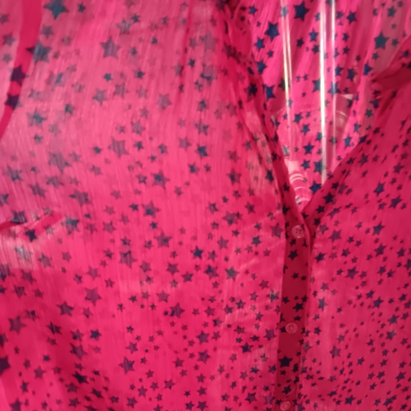 Old Navy Pink Sheer Star Blouse - Picture 6 of 8